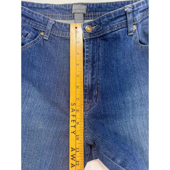 Additions By Chicos Womens Bootcut Jeans Size 14 (2.5) Reg Blue Denim Stretch - Picture 3 of 10